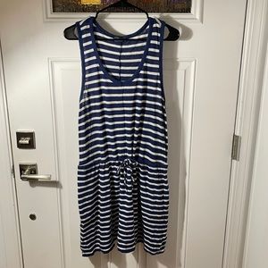 GAP Navy and White Striped Sleeveless Dress